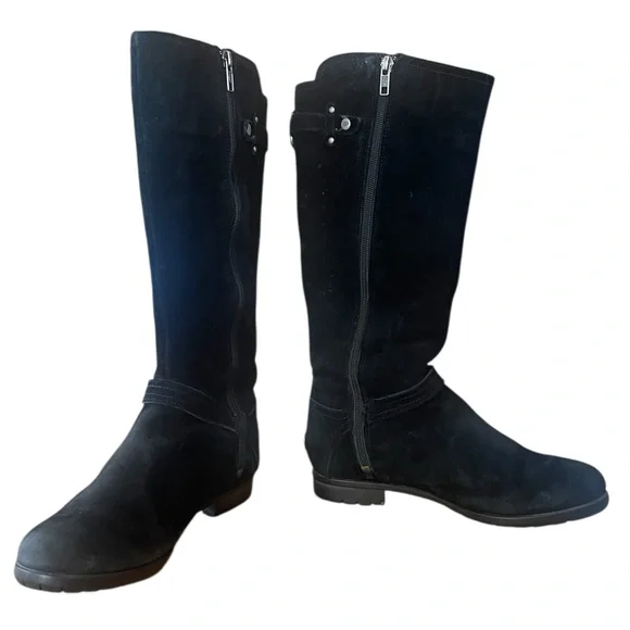 UGG Jillian knee high side zip black suede boots. Sherpalined. Size 7.5 GUC - Picture 7 of 16